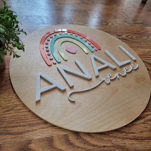 Rainbow Round Name Sign