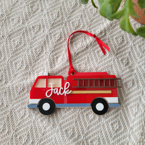 Firetruck Ornament - Personalized