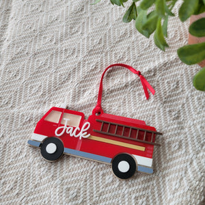 Firetruck Ornament - Personalized