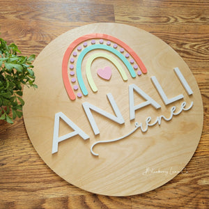 Rainbow Round Name Sign