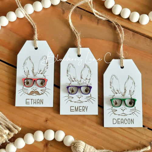 Easter Basket Tags - Bunny w/Glasses