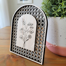 Load image into Gallery viewer, Personalized Birth Month Bouquet - Rattan Sign