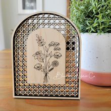 Load image into Gallery viewer, Personalized Birth Month Bouquet - Rattan Sign