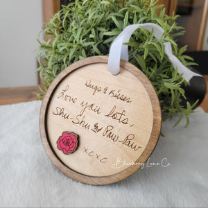 Custom Laser Engraved Handwriting Ornament