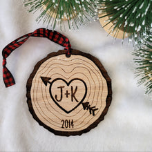 Load image into Gallery viewer, Love Wood Slice Ornament