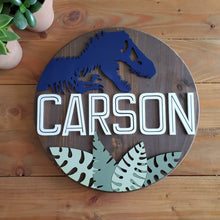 Load image into Gallery viewer, Jurassic Name Sign - 18&quot; round