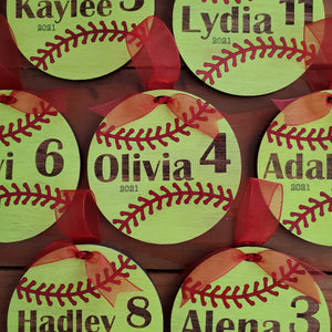 Softball Ornament