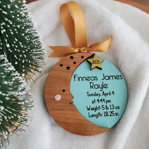 Moon Baby Ornament - Personalized