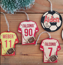 Load image into Gallery viewer, Football Jersey Ornament