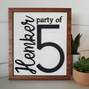 Family Sign - "Party Of..."