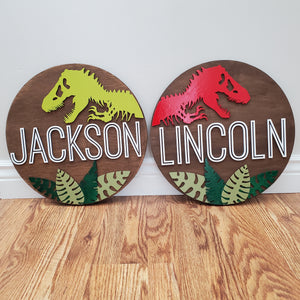 Jurassic Name Sign - 18" round