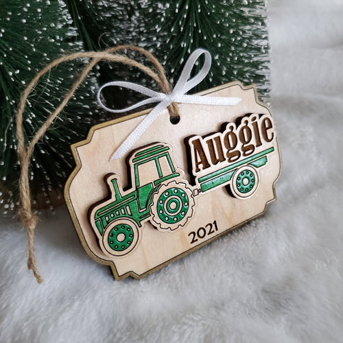 Tractor Ornament - Personalized