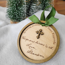 Load image into Gallery viewer, &quot;In loving memory of...&quot; Custom Laser Engraved Handwriting Ornament