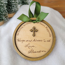 Load image into Gallery viewer, &quot;In loving memory of...&quot; Custom Laser Engraved Handwriting Ornament