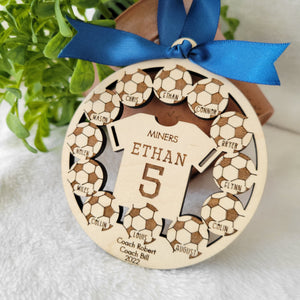 Soccer Team Ornament - Team Order (minimum order of 9 ornaments)