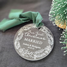 Load image into Gallery viewer, Our First Christmas Married - Engraved Acrylic Ornament