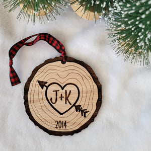 Love Wood Slice Ornament