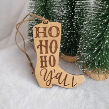 Load image into Gallery viewer, Ho Ho Ho Y’all Cowboy Boot Ornament