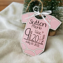 Load image into Gallery viewer, Baby Birth Stats Onesie Ornament