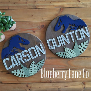 Jurassic Name Sign - 18" round