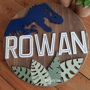 Jurassic Name Sign - 18" round