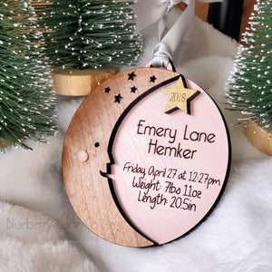 Moon Baby Ornament - Personalized